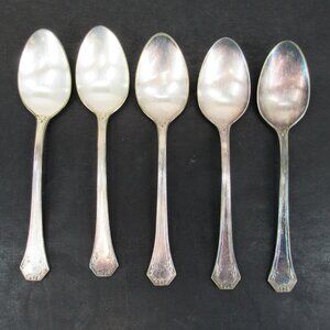Reed & Barton Pompeian Greek Key & Scrollwork Design Teaspoons Lot of 5 Vntg